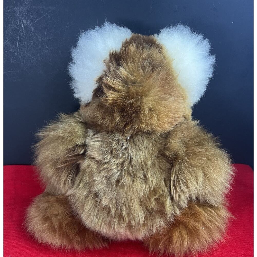 Soft Alpaca Teddy Bear Handmade In Peru from 100% Baby Alpaca Brown & Cream NEW - Picture 3 of 7